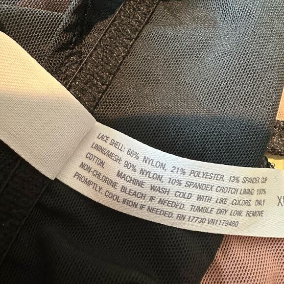 Auden Black Lace One Piece Thong Teddy Bodysuit Black XL - Picture 6 of 7